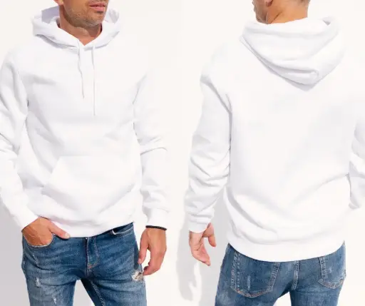 [10005] Pull à capuche blanc modateka